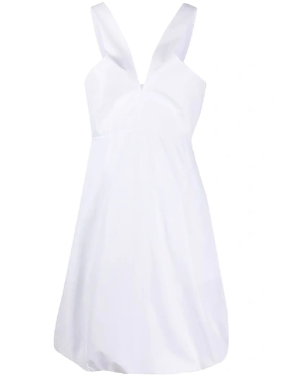 Shop Ferragamo V-neck Balloon Mini Dress In White