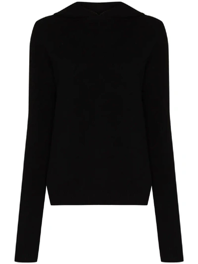 Shop Rick Owens Cashmere And Wool-blend Hoodie In Black