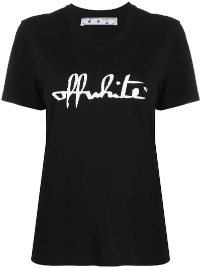 Shop Off-white Script-logo T-shirt In Black