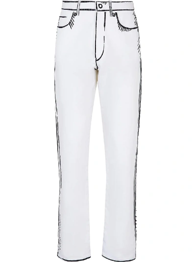 Shop Fendi X Joshua Vides Straight-leg Jeans In White