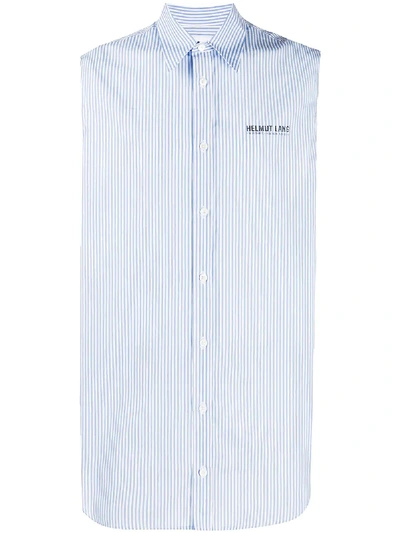 Shop Helmut Lang Sleeveless Striped Shirt In White