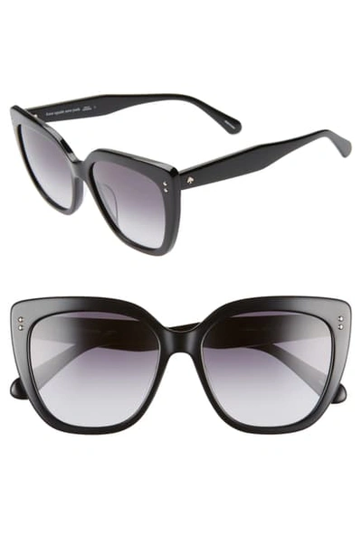 Shop Kate Spade 55mm Kiyannas Cat Eye Sunglasses In Black
