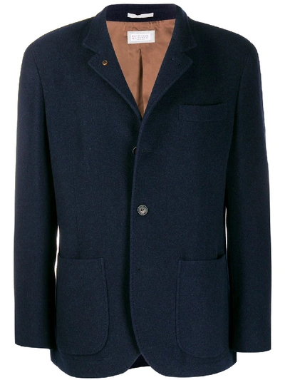 Shop Brunello Cucinelli Cashmere Jacket In Blue
