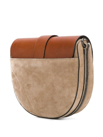 Shop Brunello Cucinelli Leather Crossbody Bag In Grey