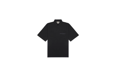 Pre-owned Fear Of God Essentials Short Sleeve Boxy Polo Dark Slate/stretch Limo/black