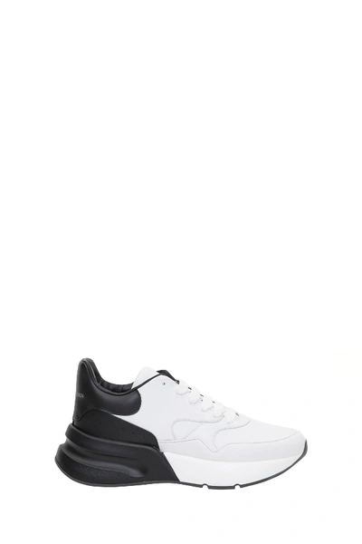 Shop Alexander Mcqueen Two-tone Runner Sneakers In White/black