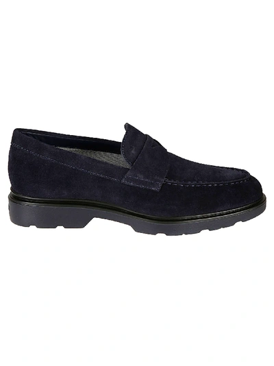 Shop Hogan H393 Loafers In Blu