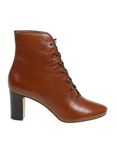 Shop Tory Burch Vienna Ankle Boots In Leather Color In Ambra