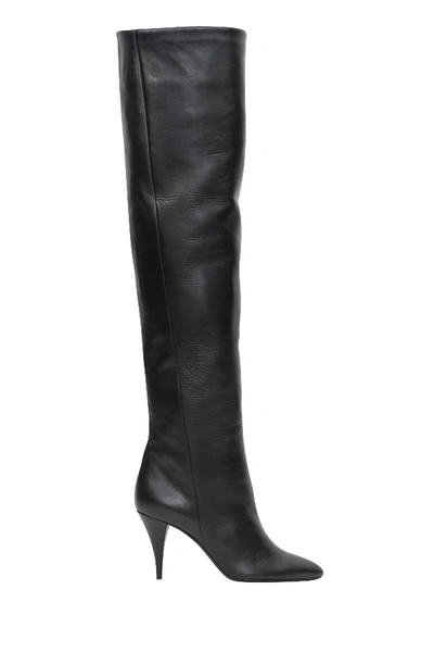Shop Saint Laurent Kiki Over-the-knee Boots In Black