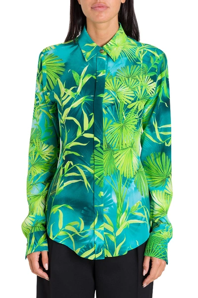 Shop Versace Jungle Shirt In Green