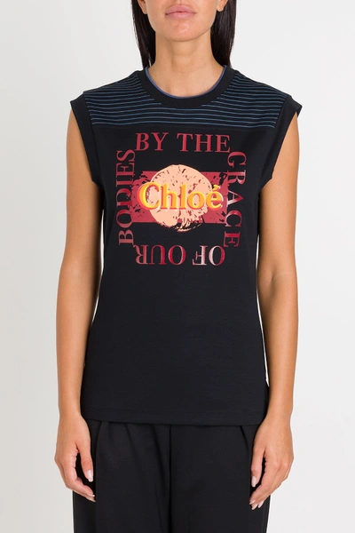 Shop Chloé By The Grace Of Our Bodies Sleveless Tee In Black