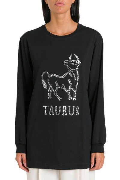 Shop Alberta Ferretti Taurus Zodiac Tee In Black