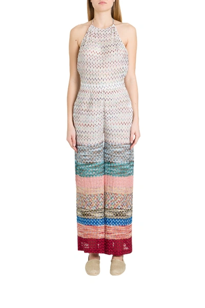 Shop Missoni One-piece Jumpsuit In Multicoloured Knit In Multicolor