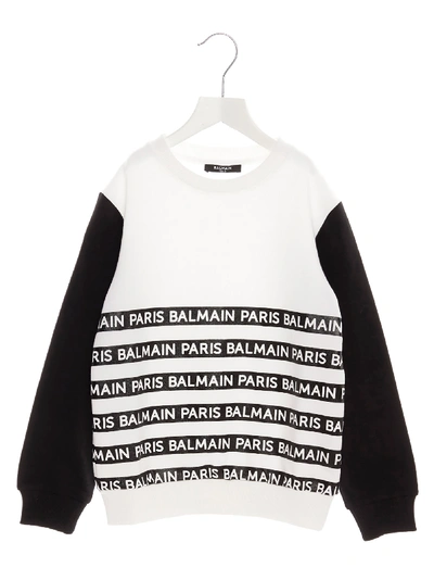 Shop Balmain Sweatshirt In Bianco