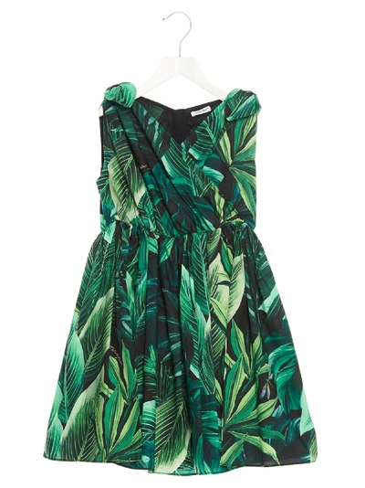 Shop Dolce & Gabbana Fogliame Dress In Nero
