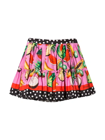 Shop Dolce & Gabbana Fuchsia Skirt In Rosa/multicolor