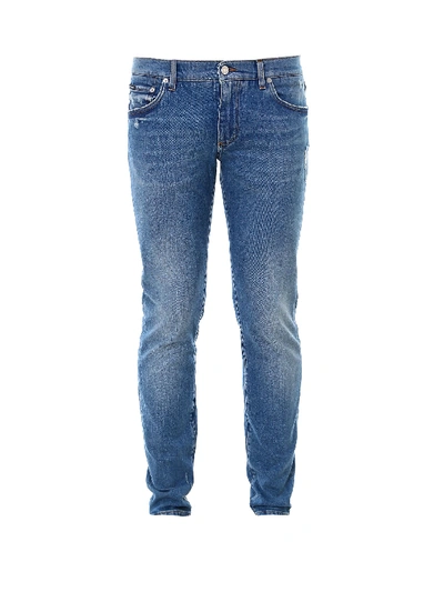 Shop Dolce & Gabbana Skinny Jeans In Blu Denim
