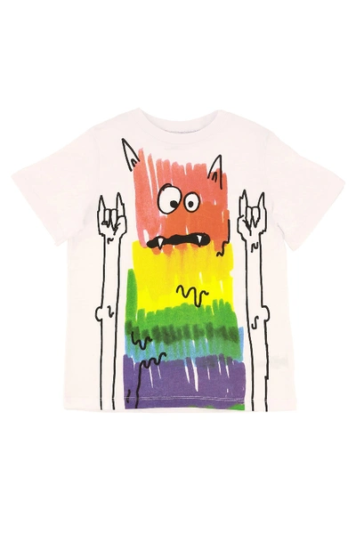 Shop Stella Mccartney Rock Rainbow Monster T-shirt In White