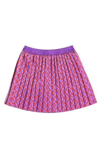Shop Gucci Skirt With G Pattern Rhombus Jacquard In Lamé In Fuxia