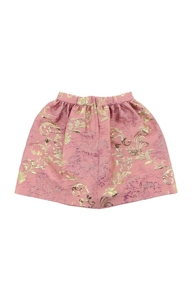 Shop Dolce & Gabbana Floral Jacquard Midi Skirt In Pink