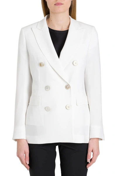 Shop Alberto Biani Double Breasted Candy Blazer In White