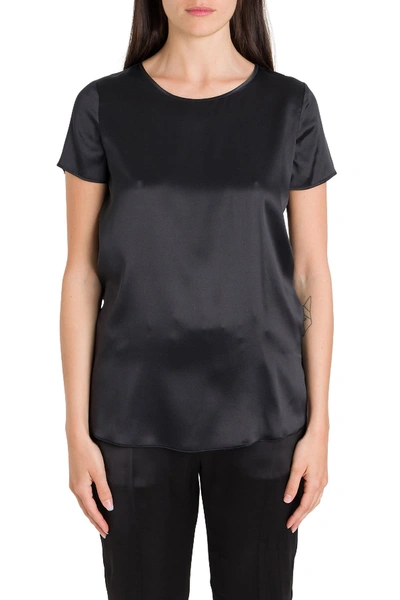 Shop Max Mara Sillk Satin Blouse In Black