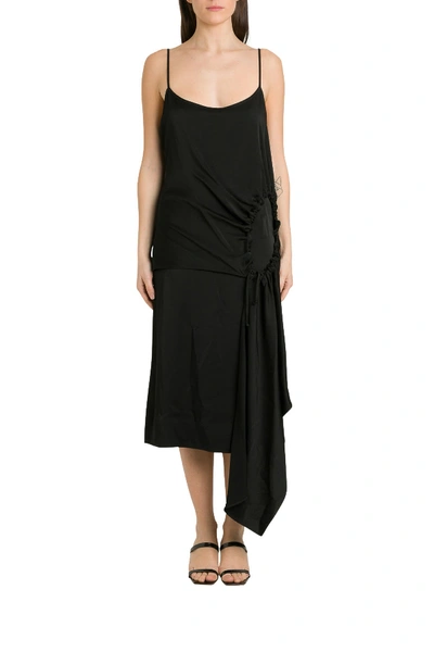Shop Colville Aymmetric Drass With Draping And Cut Out In Black