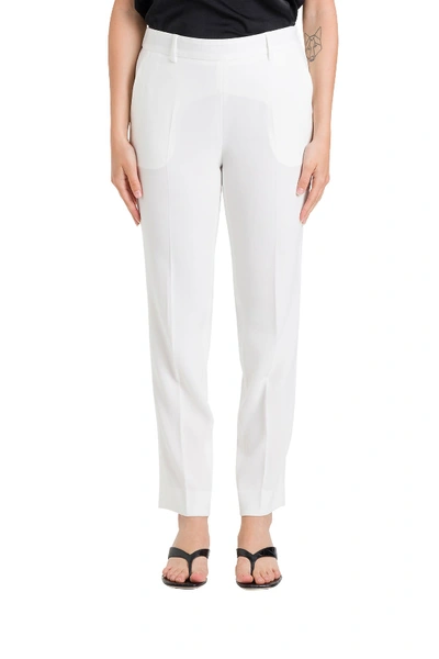 Shop Alberto Biani Crepe Trousers In White