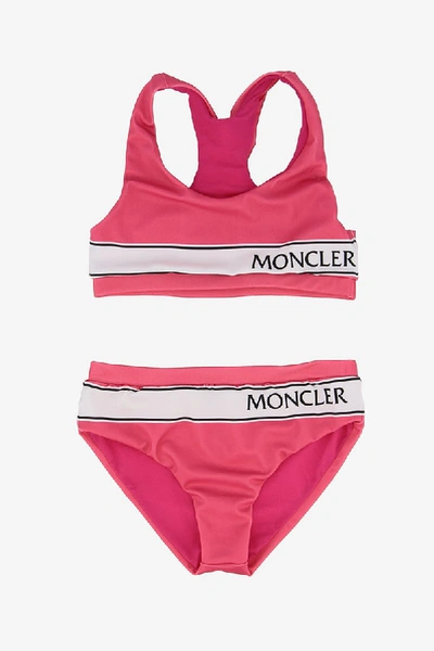 Shop Moncler Bikini With Logo In Fuxia