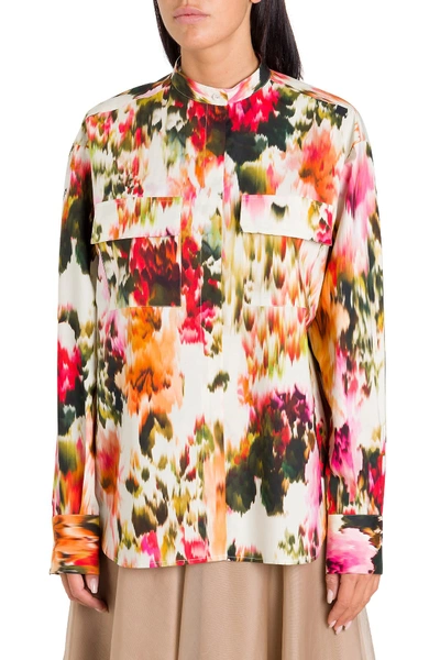 Shop Msgm Floral Shirt In Multicolor
