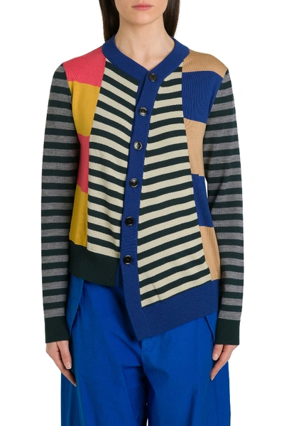 Shop Colville Knitted Twisted Cardigan In Blu