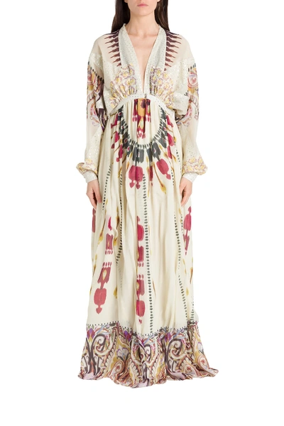 Shop Etro Queen Of 1964 Printed Silk Gown In White