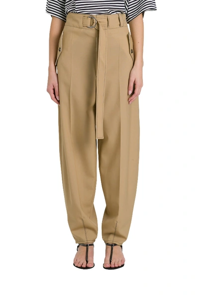 Shop Marni Belted Carrot Pants In Beige