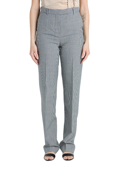 Shop Givenchy Split Houndstooth Trousers In Grey
