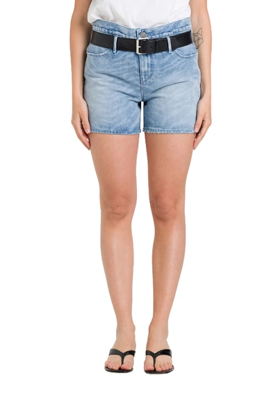 Shop Rta Belted Denim Shorts In Blu