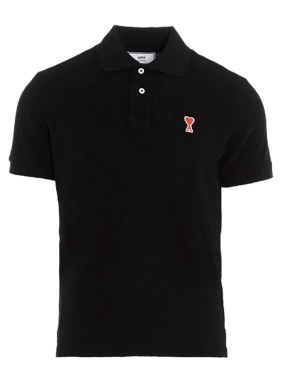 Shop Ami Alexandre Mattiussi Ami De Couer Polo In Black