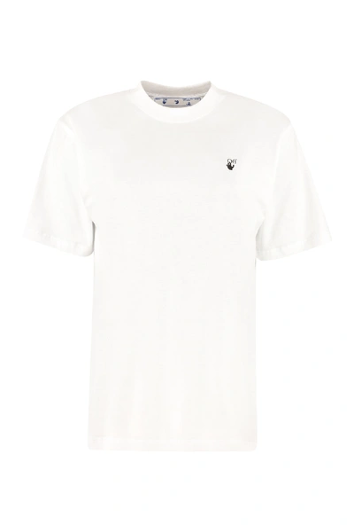 Shop Off-white Printed Cotton T-shirt In White