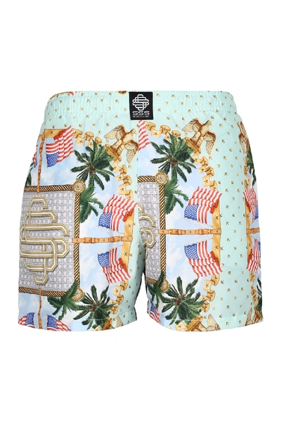 Shop Sss World Corp Printed Swim Shorts In Multicolor