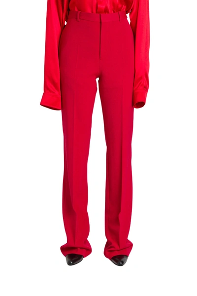 Shop Balenciaga Tailored Pants In Red Stretch Tailoring Twill