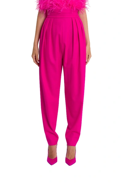 Shop Attico High-rise Trousers With Pinces In Fuxia