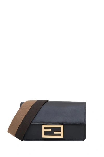 Shop Fendi Flat Baguette In Black