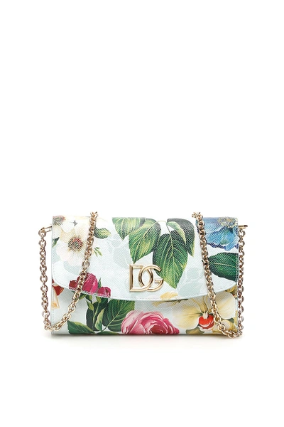 Shop Dolce & Gabbana Flower Print Dg Millennials Mini Bag In Azzurro