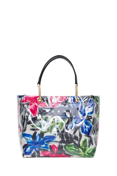 Shop Marni Glossy Grip Tote Bag In Multicolor