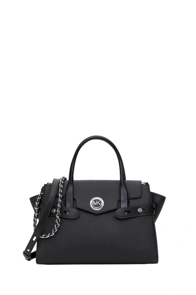 Shop Michael Michael Kors Carmen Leather Bag In Black