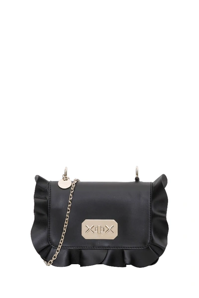 Shop Red Valentino Corssbody Bag With Ruffles Piping In Black