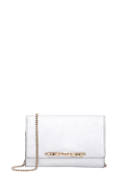 Shop Red Valentino Clutch With Chain Strap In Metallic