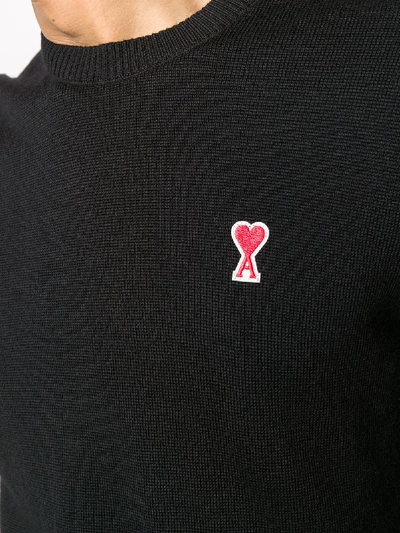Shop Ami Alexandre Mattiussi Logo Sweater In Black