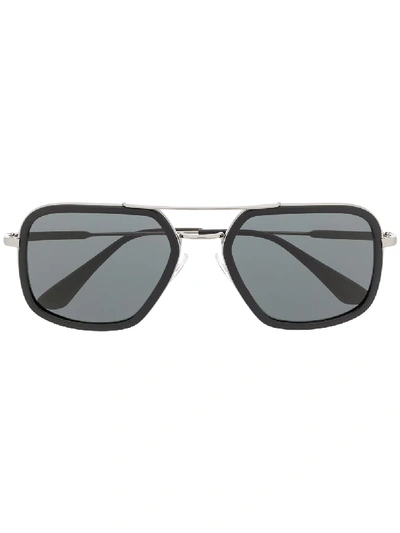 Shop Prada Game Aviator-frame Sunglasses In Black
