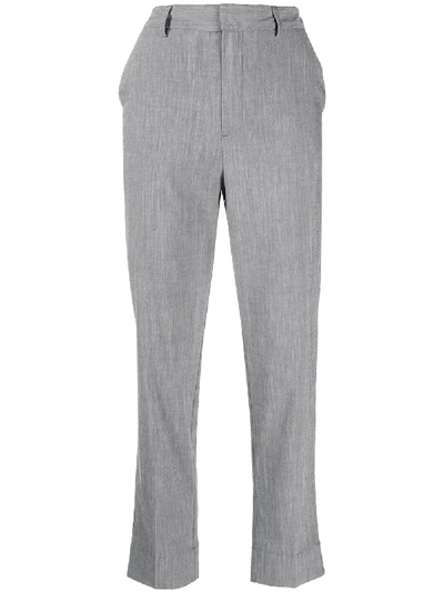 Shop Ganni Straight-leg Tailored Trousers In Grey