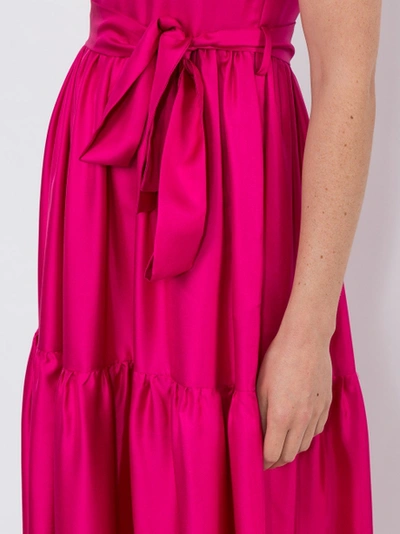 Shop Ladoublej Dinner At The Pelicano Silk Maxi Dress Pink